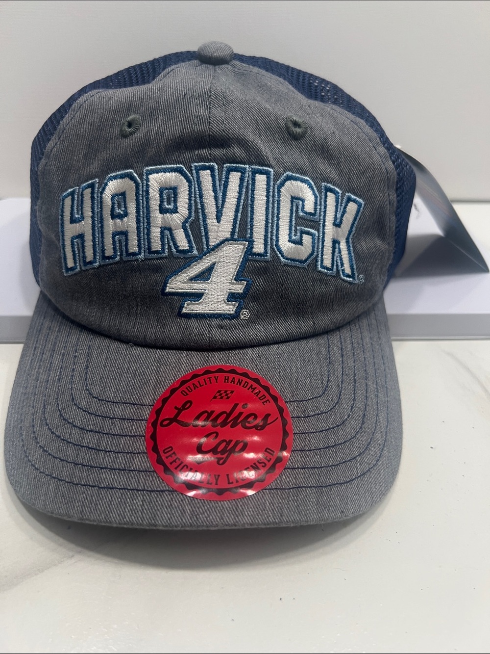 Nascar Harvick 4 Gray and Navy Ladies Cap